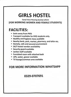 Girl hostel for students and working women