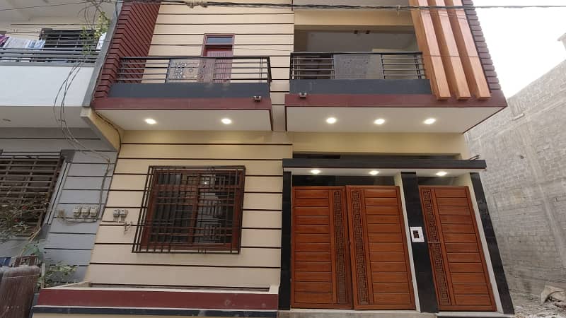 Independent Double Storey Brand new 120 yds stunning bungalow available for rent. Ground floor: 2 bedrooms, drawing room, lounge, American kitchen, tiled flooring. 1