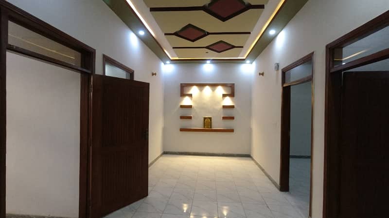 Independent Double Storey Brand new 120 yds stunning bungalow available for rent. Ground floor: 2 bedrooms, drawing room, lounge, American kitchen, tiled flooring. 4