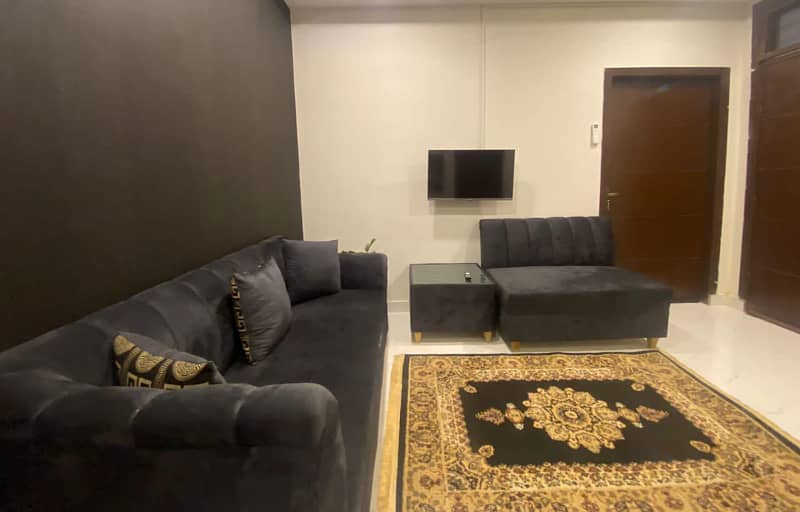 One bed luxury furnished apartment available for rent in gulberg greens islamabad. 2