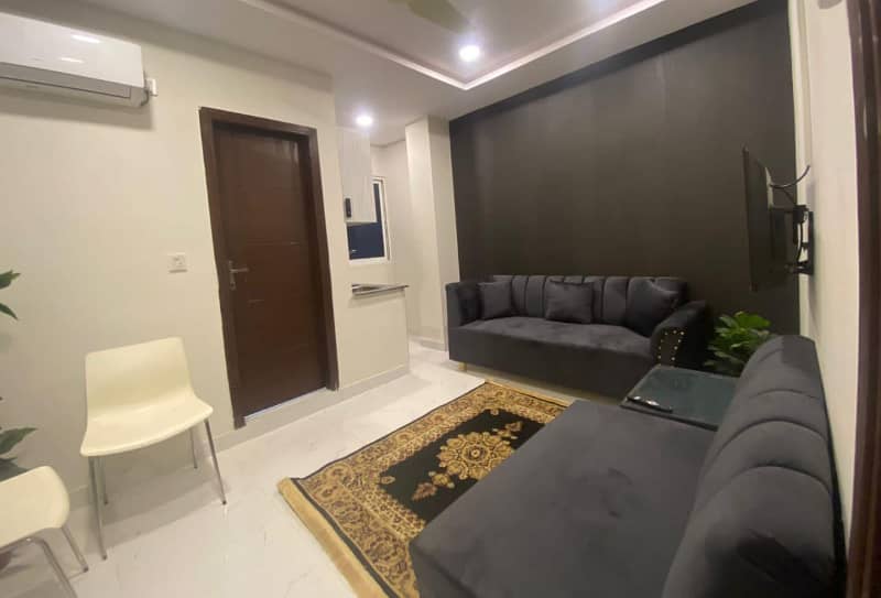 One bed luxury furnished apartment available for rent in gulberg greens islamabad. 3