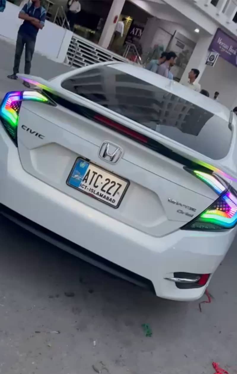 Honda civic 2016-2021 RGB Aftermarket Tail Lights (Smoked) 1