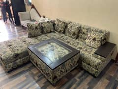 L shaped and a 2 seater sofa set