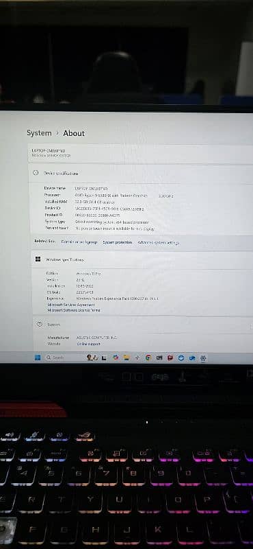 Asus Rog Strix Laptop Ryzen9 AMD RX6800M 11