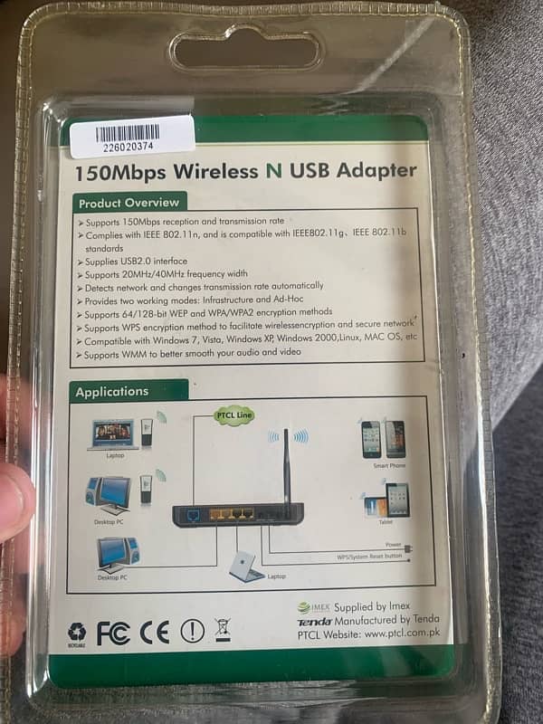 150 Mbps wireless N USB Adapter. 1