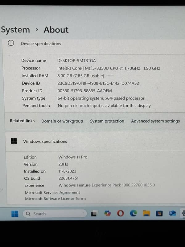 HP Elitebook i5 8th gen 8gb 256gb ssd 3