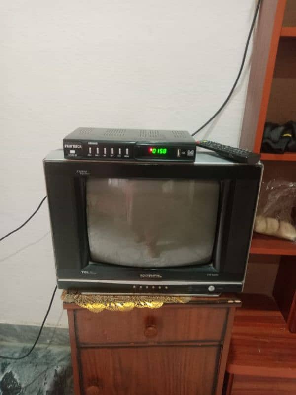 Television and dish 1