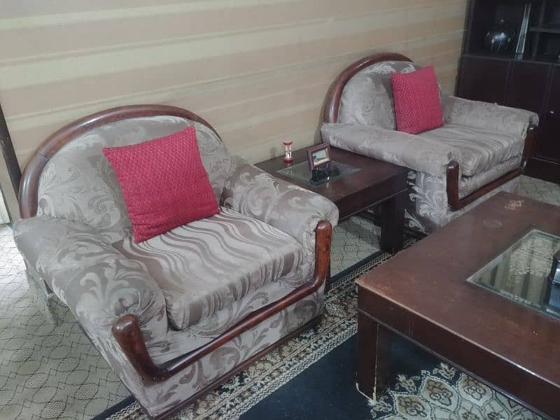 Shesham wood sofa set 5 seater for sale 1