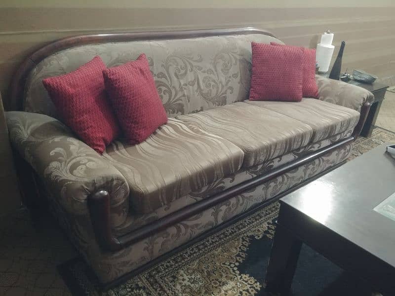 Shesham wood sofa set 5 seater for sale 4