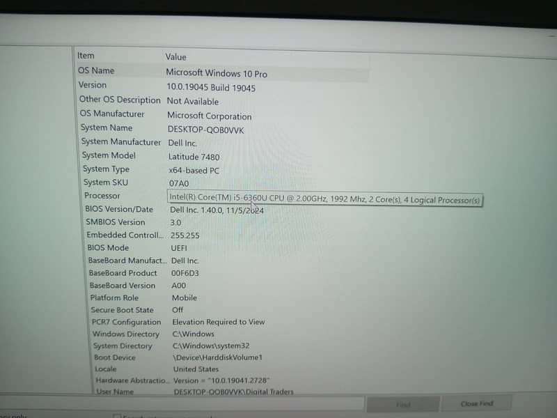 Dell 7480 Latitude Core i5 6th Generation 6