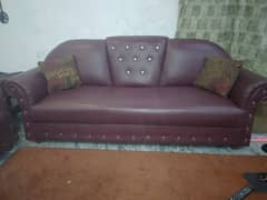 6 seater sofa set for sale. leather poshish