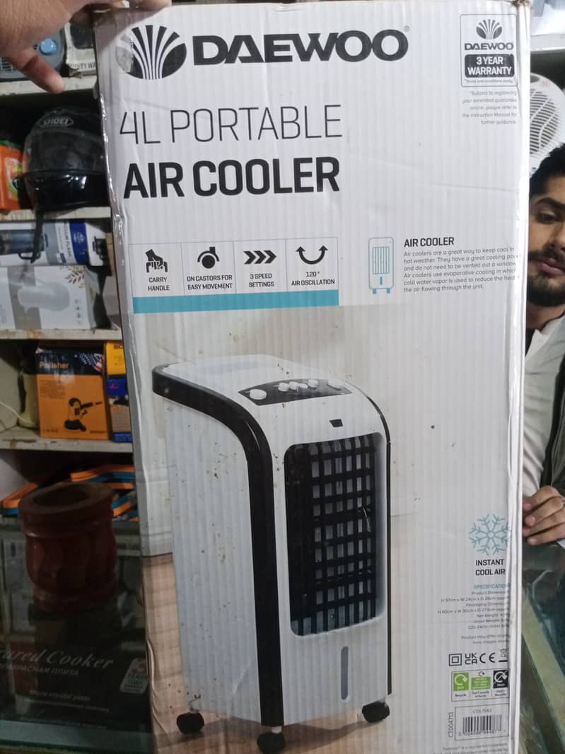 Original Daewoo brand 4L portable Air Cooler  Instant cool Air 1