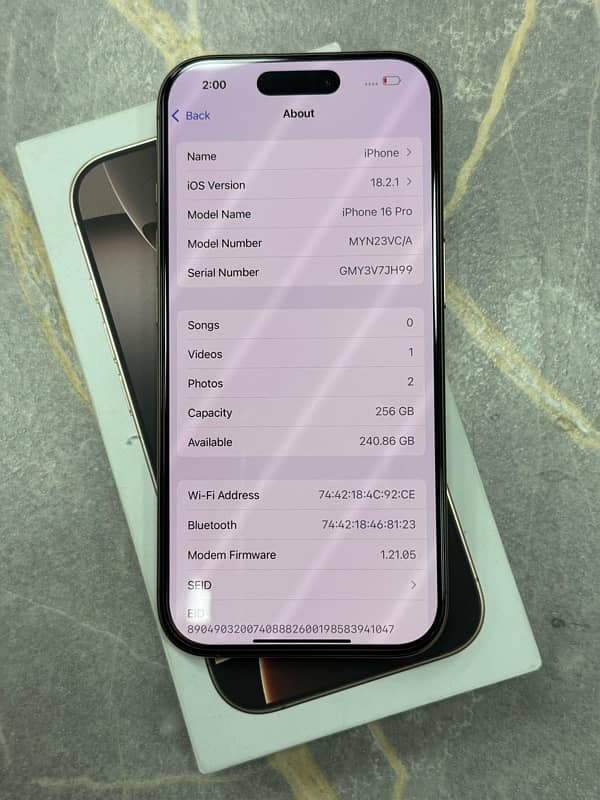 iphone 16 pro 256gb non PTA 6