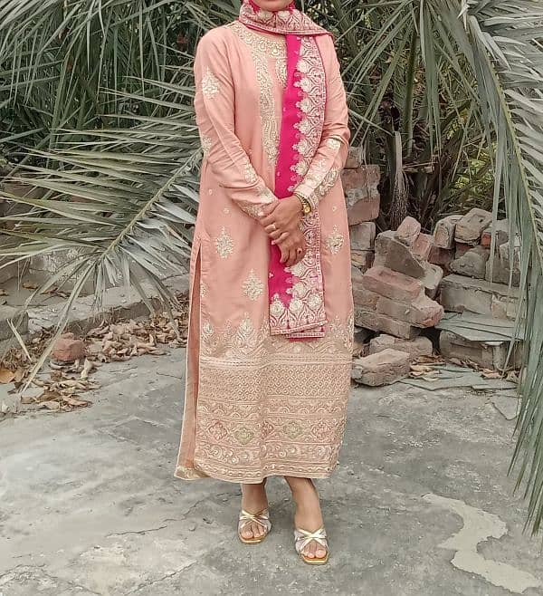 Ethnc embroidered 3pcs silk suit 0