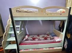 Triple Bunk Bed Wooden Bed with stairs