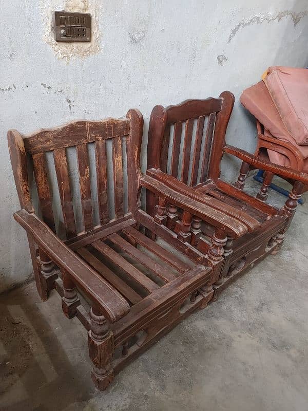 wooden sofa 2 pice 3