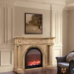 fireplace-media wall-pvc wall-wpc wallpanel-gas and marble fire place