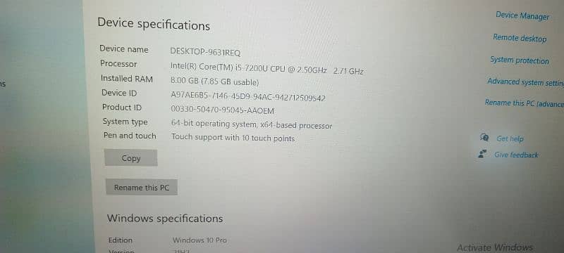 Lenovo think pad T 470 core i5 7th generation 2