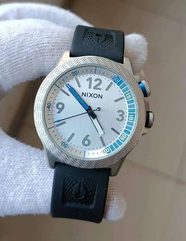 NIXON CARDIFF Silver Quartz Watch.  Model-A925-130 1