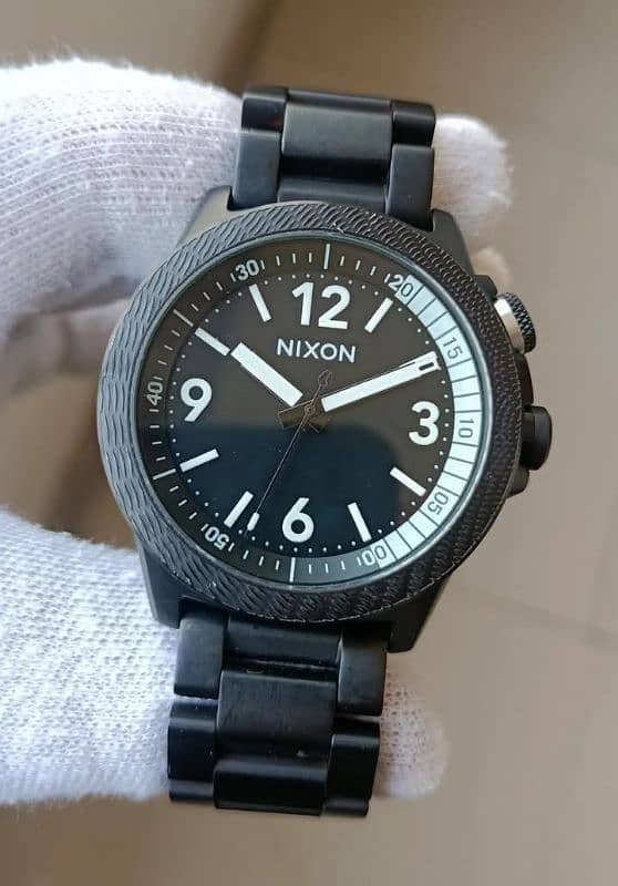 NIXON CARDIFF Silver Quartz Watch.  Model-A925-130 13