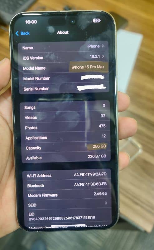 lphone 15 pro max 256GB [4month slm time] 6