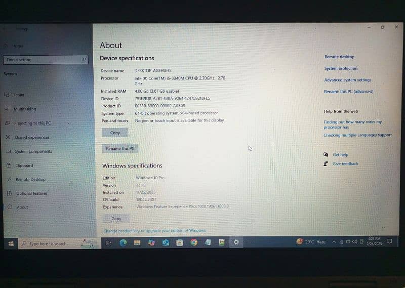 Dell laptop for sale 3th generation core-i5 4