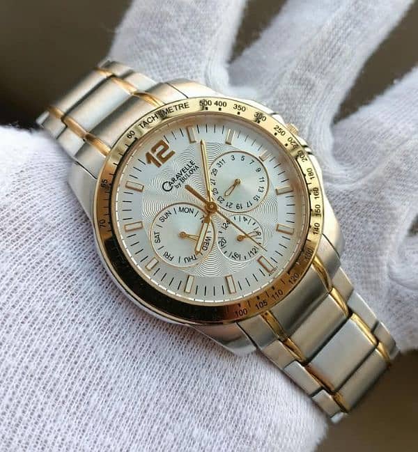 Bulova Caravelle Silver/Gold Tone Watch. Ref-45C001 3