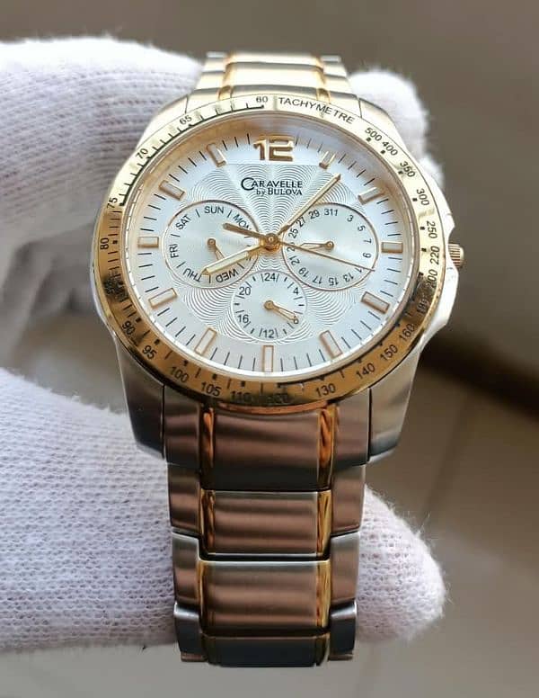 Bulova Caravelle Silver/Gold Tone Watch. Ref-45C001 5