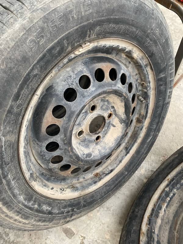 STEEL RIMS WITH TYRES 15 INCHES 4x100 3