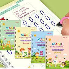 4 Books Magic Practice Book Reusable Free Wiping Children’s Toy 2