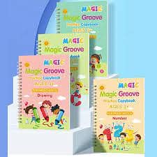 4 Books Magic Practice Book Reusable Free Wiping Children’s Toy 4