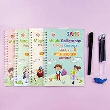 4 Books Magic Practice Book Reusable Free Wiping Children’s Toy 6