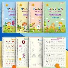 4 Books Magic Practice Book Reusable Free Wiping Children’s Toy 3