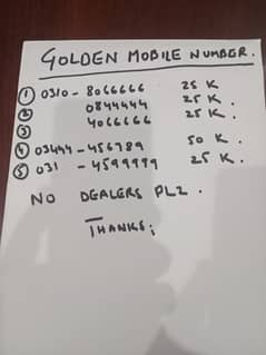 Golden Mobile Numbers