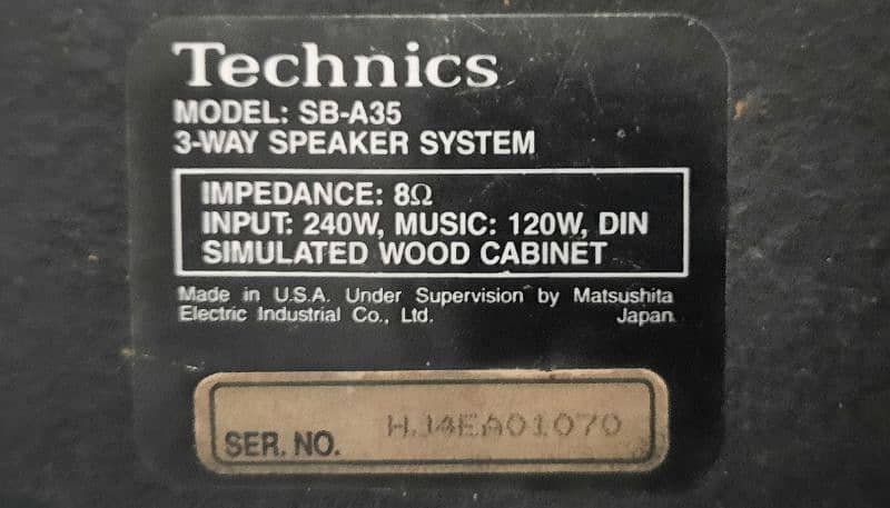 USA made Technics 1