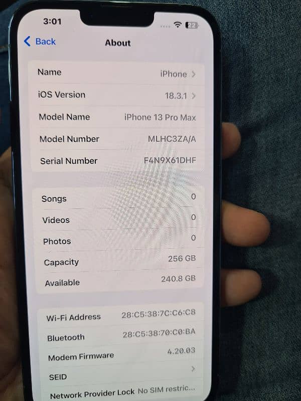 i phone 13 pro max 256GB 5