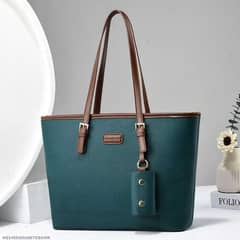 Women rexine plain tote bag