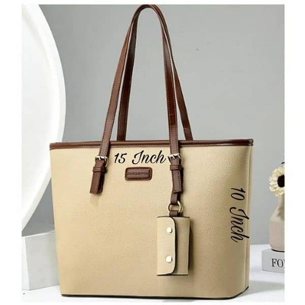 Women rexine plain tote bag 4