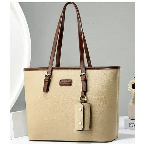 Women rexine plain tote bag 5