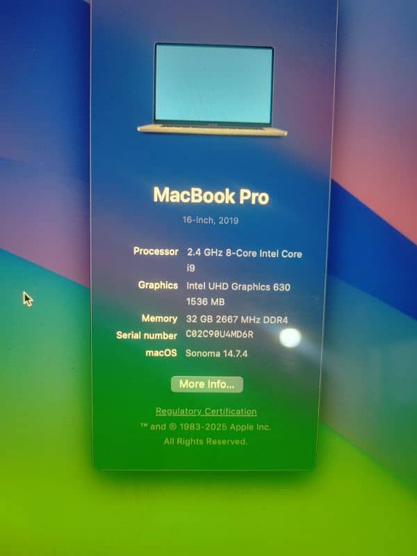 MacBook Pro 2019 16 inch 2