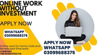 ONLINE FREE JOB KISI KISM KI INVESTMENT NAHIN WHATSAPP NO 03099688375