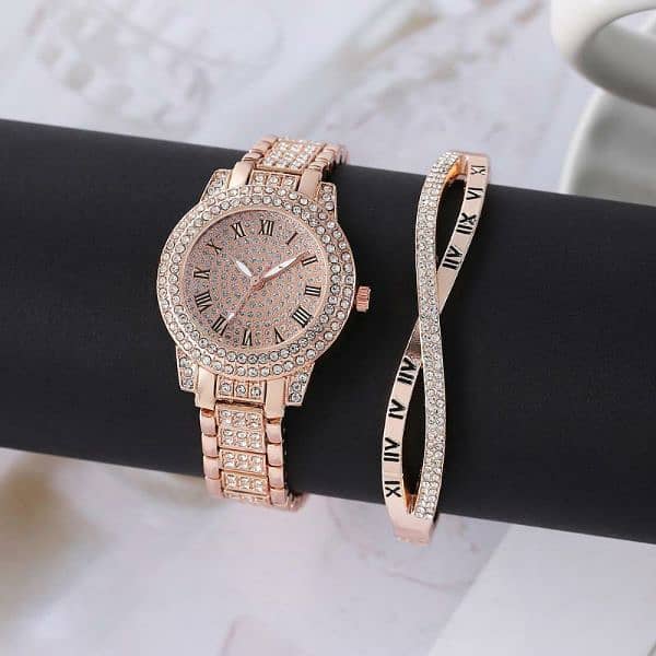 GIRLS WATCH WITH BRACELET NECKLACE RING AND TOPS 0