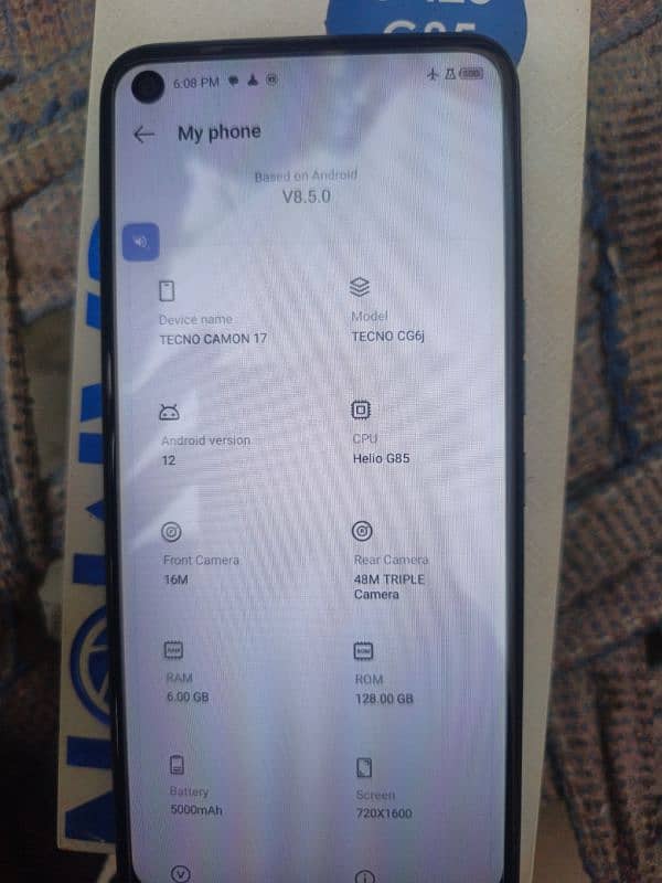 Tecno Camon 17 /6Gb-128Gb With Box 9