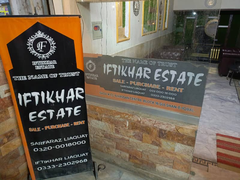 18000000. shop sale gulshan block 16. monthly rent. Upto 80000. iftikhar estate 9