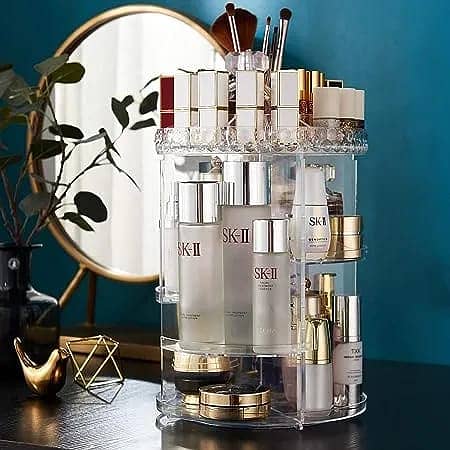 360 Rotating Decorative Diamond Cosmetic Organizer 10inch in pakistan 2