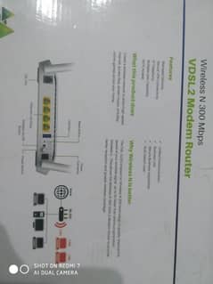 VDSL2 wifi router wireless N 300 Mbps with box , please whattsapp