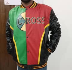 cross colour leather jacket