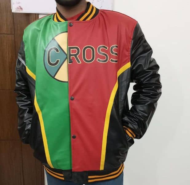 cross colour leather jacket 0