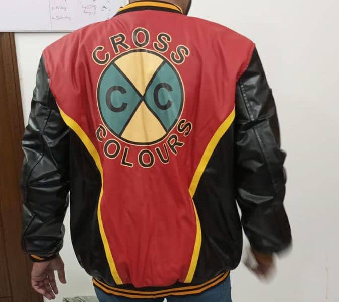 cross colour leather jacket 1