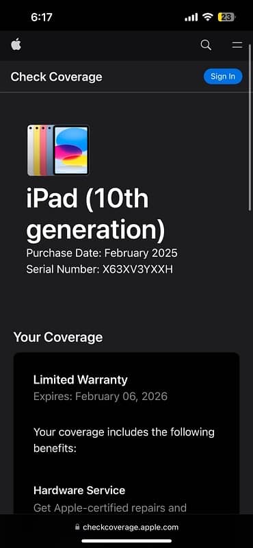 iPad 10th Generation 64GB 11 months Apple-Warranty 0